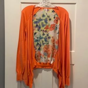 Maurices coral/floral sweater